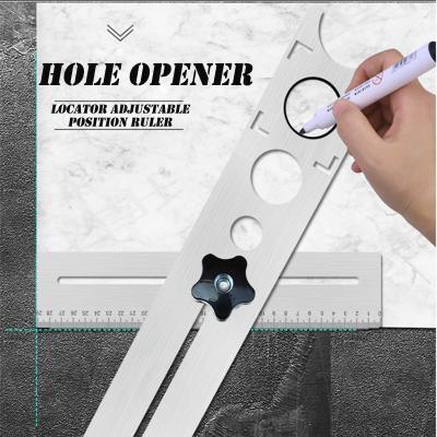 China Modern Marble Hole Positioner Ruler Adjustable Hole Opener Punch Positioning Hand Tiles Tool Tile Hole Locator for sale