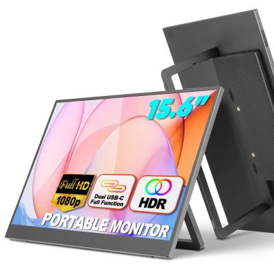 China Ecrã de toque externo para laptop 15,6 polegadas FHD 1080P IPS Ecrã de cuidados oculares com monitor de viagem de alto-falante duplo à venda