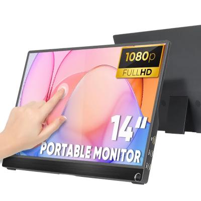 Cina 14 pollici 1080P Portable Touch Monitor Con Stand Touchscreen Slim Per Laptop in vendita