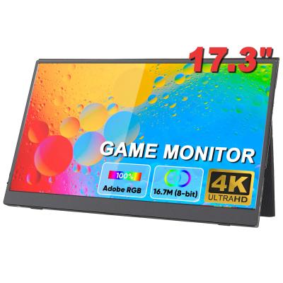 Chine 17Moniteur tactile portable 4K de 0,3 pouce UHD USB-C IPS 500 Nits Lumière haut-parleurs doubles à vendre