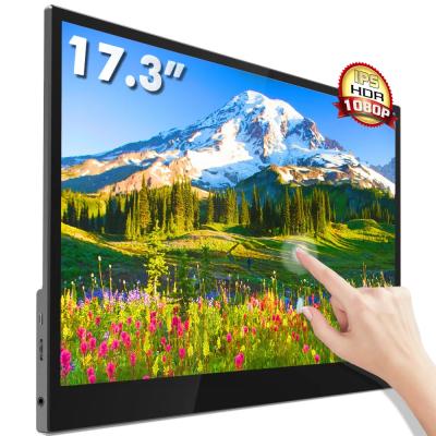 Chine FHD 17,3 pouces 1920 x 1080 Usb double face écran tactile externe Moniteur pour ordinateur à vendre