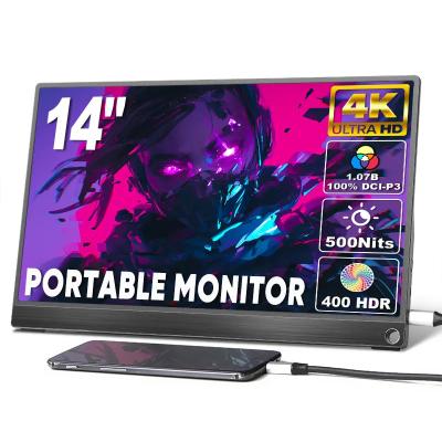 China 14 pulgadas 4K IPS pantalla doble USB C monitor de juegos portátil delgado ligero 100% de color en venta