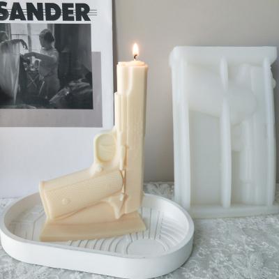 China New Design DIY Home Decoration Plaster Candle Mold 3D Disposable Gun Silicone Candle Mold for sale