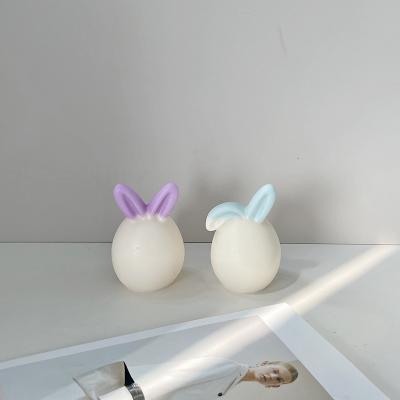 China Disposable Handmade Easter Eggshell Wax Candle Soap Making Mold Holiday Decorations Bunny Rabbit Candle Mold Cute for sale