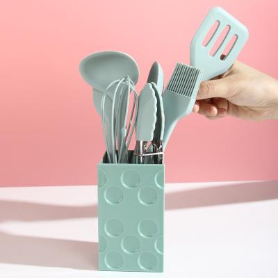 China Sustainable Hot Sale Heat Resistance Kitchen Tools Silicone Kitchenware Cooking Accessories Set 8 Pieces Kitchen Utensil Set for sale