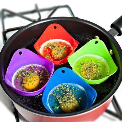 China Viable Kitchen Cooking Poaching Pods Pan Mold Silicone Egg Poacher Tool Accessory Instrument for sale