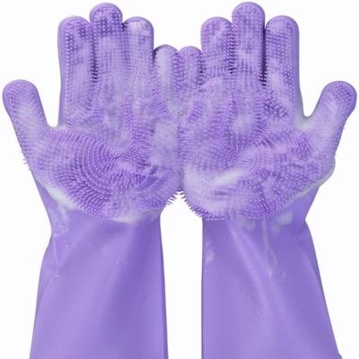 China Available On Both Sides Silicone Cleaning Brush Dish Washing Sponge Dishwashing Gloves Great For Washing Dish, Kitchen 150g for sale