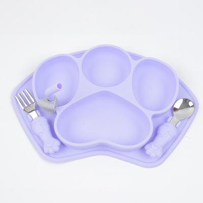 China Hot Selling CLASSIC Food Grade Non Slip Silicone Baby Toddler Suction Free Divided Dish Set Feeding Dish Bpa for sale