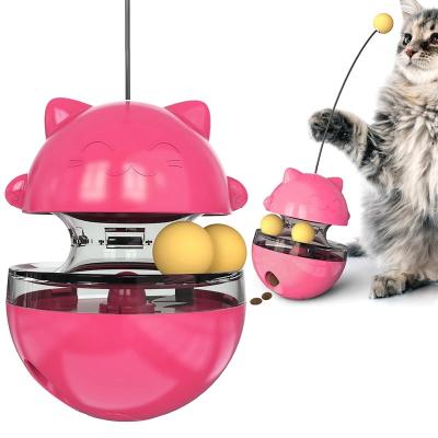 China Fun Tumbler Pets Slow Food Stocked Toys Attention Cat Adjustable Snack Mouth Pet Toys for sale