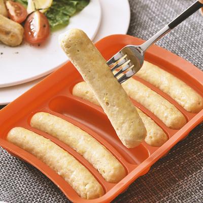 China 6 Grids Sausage Maker Mold DIY Ham Hot Dog Making Silicone Household Disposable Sausage Making Tools Bake Molds With Lid for sale