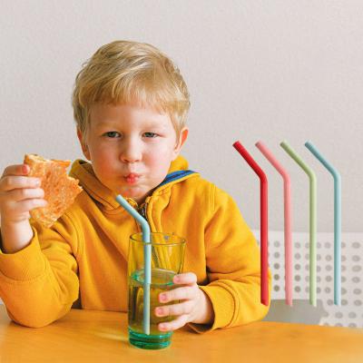 China Sustainable 10 Pcs / Set High Quality Wholesale Reusable Eco - Friendly Silicone Drinking Collapsible Straw for sale