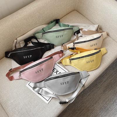 China Fashion RTS Fanny Pack Custom Print High Quality PU Waist Bag Sport Travel Trunk Single Leather Simple Bag for sale