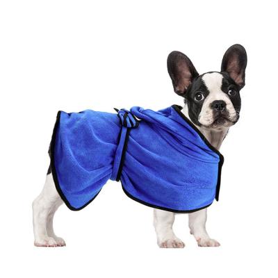 China Pet Breathable Drying Moisture Towel Dog Bathrobe Microfiber Absorption Microfiber Quick Dry Pajamas for sale