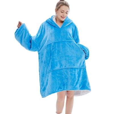 China Flame Retardant Ultra Plush Sweatshirt Blanket Hoodie Flannel Fleece Giant Hoodie Blanket for sale