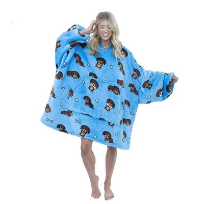 China Oversized Fleece OEM Super Comfy Blanket Flame Retardant Hoodie Blanket You Use As A Hoodie Blanket for sale