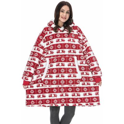 China Factory Made Fire Retardant Vendor Print Sherpa Hoodie Custom Oversized Warm Cozy Soft Blanket for sale