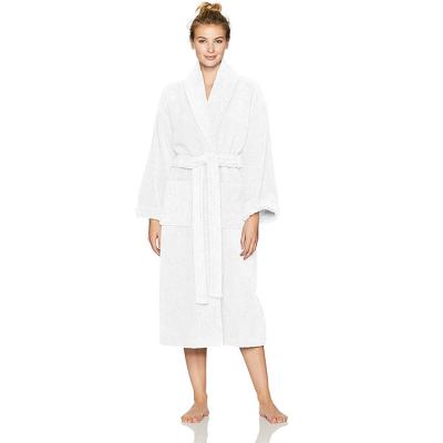 China Custom Size Sleepwear White 100% Polyester QUICK DRY All Size Ladies Flannel Bathrobes Available Home Bathrobe for sale