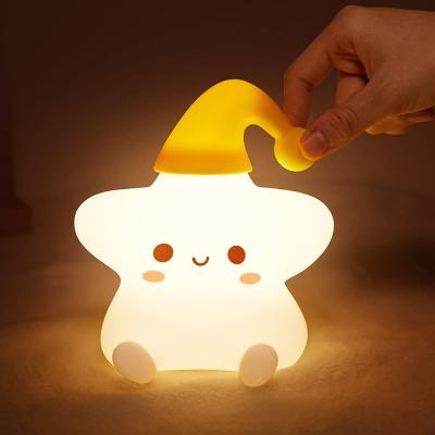 China Modern hot sale cheap price best gift led night lamp night lights for kids star silicone lamp for sale