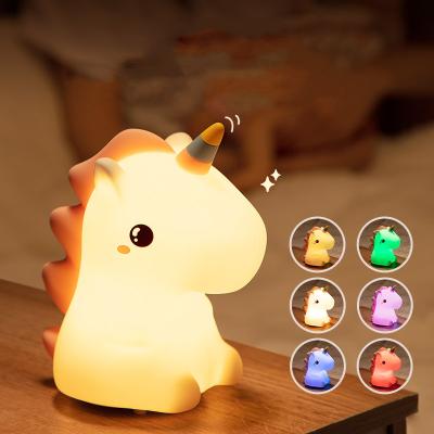 China Modern new design cute unicorn silicone faucet motion sensor radio led night light lamps where children play for sale