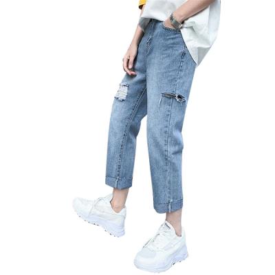 China Wholesale Breathable Running Cotton Men's Elastic Straight Light Blue Straight Jeans Regular Fit Stretched Denim Jean Pant From China for sale