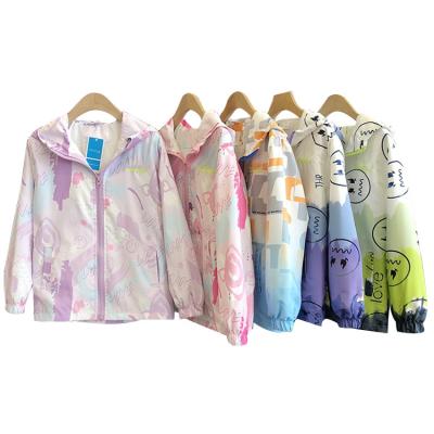 China 2022 Anti-wrinkle children clothing cartoon jacket girls hooded spring coat baby kids long sleeve slim anorak kids waterproof jacket coat for sale