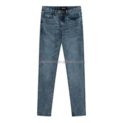 China Factory Breathable Women Clothes Boutique Heavy Washed White Distressed Thin Straight Denim Pants for sale