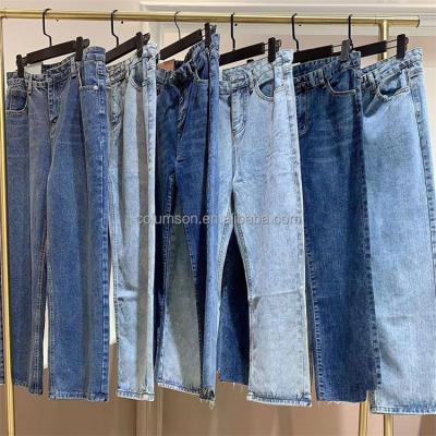 China Wholesale Breathable Blended Jeans In The Balls Second Hand Wide Leg Denim Square Panties For Ladies for sale