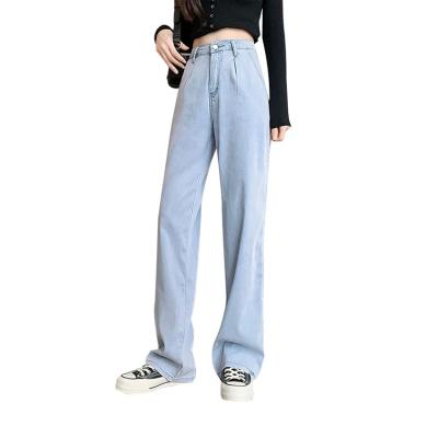 China Women Breathable Wide Leg Jeans Women's Casual Wide Leg Pants High Waist Loose Straight Denim Women's Oversized Pants Long Pants for sale