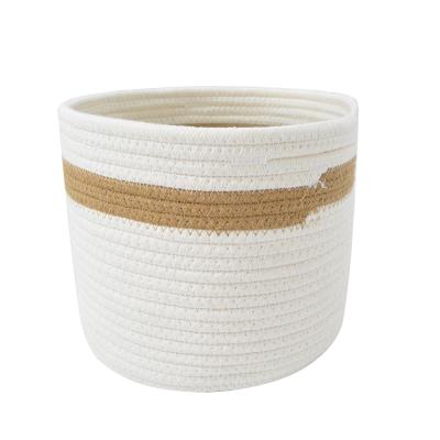 China For Storage Cotton Rope Basket Storage Basket Basket Hamper With Woven Basket Handle for sale