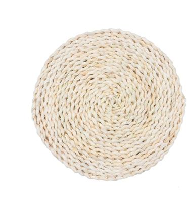 China Sustainable Heat Resistant Non-Slip Round Table Mats Natural Handmade Corn Straw Braided Place Mat For Dining Table for sale