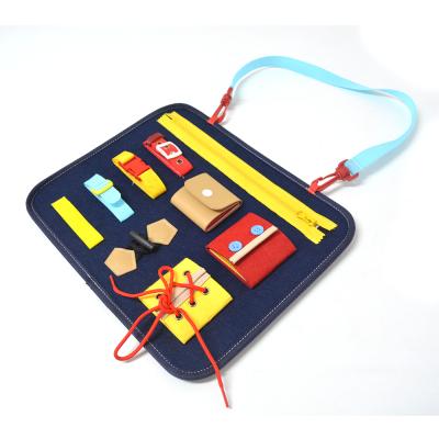 China Hot Selling Kids Early Learning Educational Toys Learn To Dress Board Montessori Toy Board Felt Toddler Busy Board for sale