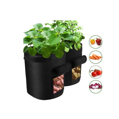 China 7 Gallon Felt Fabric Eco - Friendly Aeration Plants Heavy Duty Nonwoven Potato Grow Bags Pot For Vegetables for sale