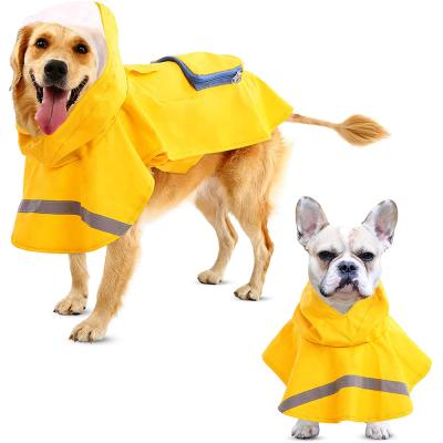 China Sustainable Custom Large Comfortable Pet Clothes Hoodie Safe Reflective Waterproof Dog Raincoat for sale