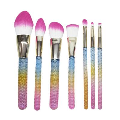 China Angular Luxury Colorful Blush and Clear Makeup Brushes Massage Stick Grip Makeup Brush Set New Styles for sale