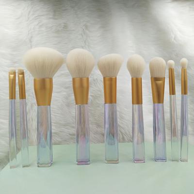 China Angular blush wholesale bling transparent handle makeup brush professional customized cosmetic makeup brush for sale