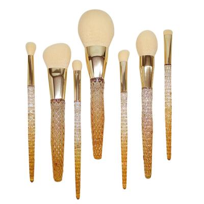 China Angular Blush Glitter Makeup Set Brush Luxury Professional Makeup Brushes with Bling Diamond and Star Relief for sale