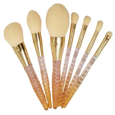 China Angular Blush New Wholesale High Quality Luxury Instant Makeup Brush 7pcs Star Relief Makeup Brush Set for sale