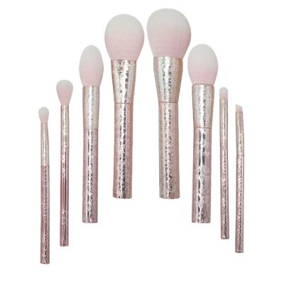 China Angular Blush 2021 High Quality Travel Kit 8 Pieces Makeup Beauty Pink Luxury Brush Custom Logo for sale