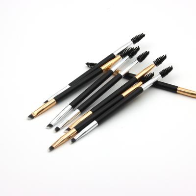 China Hot Sale Eyebrow Makeup Maker Eye Brow Sweep Double Sided Makeup Brushes Spoolie Brush for sale