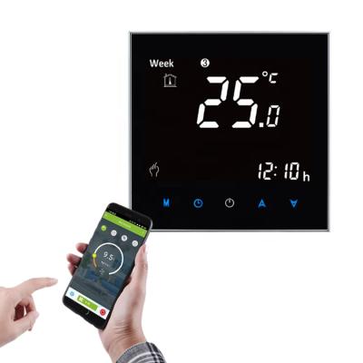 China Contemporary Wireless Digital Room Thermostat LCD Display Temperature Control Panel TUYA Wifi Floor Heating Heating System Thermostat for sale