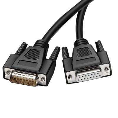 China audio & Video 2m Male DB15 to Black Copper D-SUB15 PIN Connector 20feet /6M Computer Cables & Male Cord M/M Cable 26AWG Connectors for sale