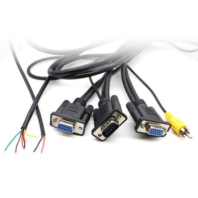 China audio & DB-9P Video Male and DB9 Female Wire Harness DB Connector Connecting DB Connector to DB15 RCA Cable for sale