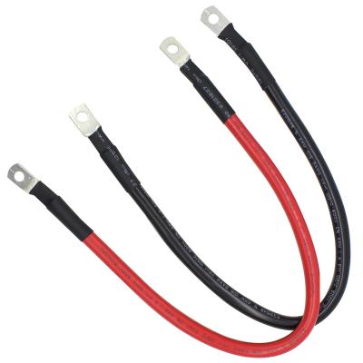 China Underground 5 bars of A.W.G. 5 Red + Black Pure Copper Inverter Battery Cables Battery Inverter Cables With 5/16 Inch Hooks On Both End For S for sale