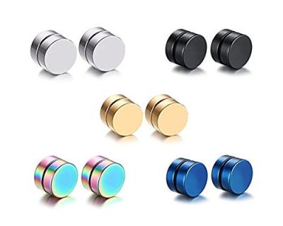 China Magnetic Navel Piercing Mens Stainless Steel Clip On Ear Stud Non Piercing Earrings for sale