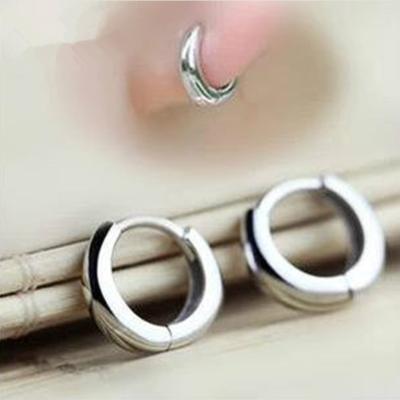 China 10mm Mens Womens Navel Piercing 925 Sterling Silver Plain Simple Tiny Small Circle Huggie Earrings for sale