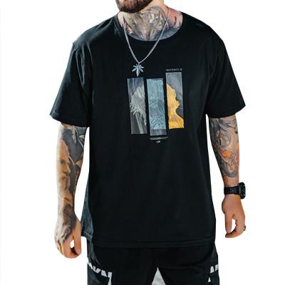 China Loose-Fitting Compressed Printing T-shirt Set Custom Logo T-shirt Top Mens Clothing Wholesale Large Size Man Clothing for sale