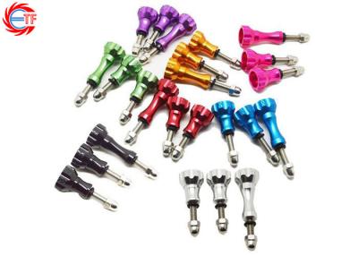 China 8 Colors 3pcs Action Camera Equipment , Aluminum Knurled Thumb Screws Stainless for sale