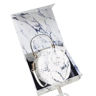 China Custom Materials Luxury Marble Recycled Women Gift Tote Handbag Boxes Handbag Packaging Box For Handbag for sale