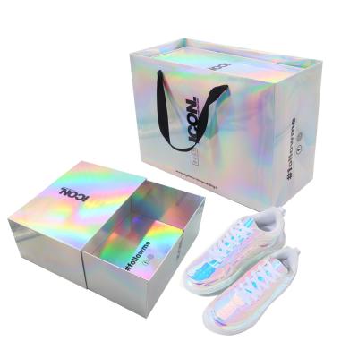 China OEM Beautiful Fancy Handmade Customizable Personalized Holographic Shoe Box for sale