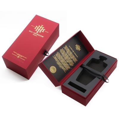 China Handmade China Printed Large Elegant Cardboard 1 Bottle Grape Wine Box With Eva Insert for sale